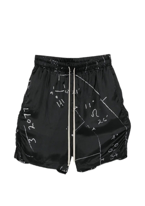Rick Owens graphic-print drawstring shorts - Black