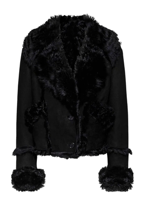 Santoro fur leather jacket - Black