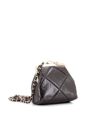 CHANEL Pre-Owned CC Kisslock Frame Clutch with Chain Quilted Lambskin Mini crossbody bag - Black