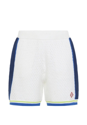 Casablanca stripe logo shorts - White