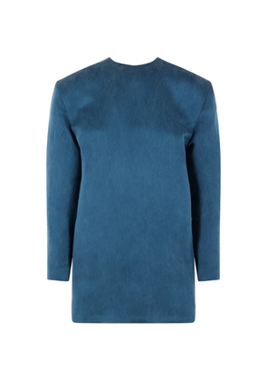 Saint Laurent logo-detail mini dress - Blue