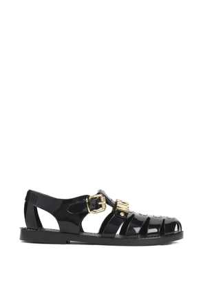 Moschino logo buckle sandals - Black