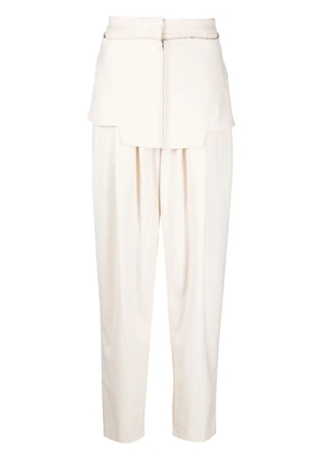 ANDREĀDAMO layered-detail high-waist trousers - Neutrals