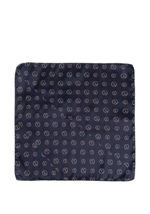 Giorgio Armani patterned silk pocket square - Blue