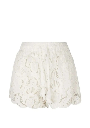 FARM Rio embroidered scalloped shorts - White