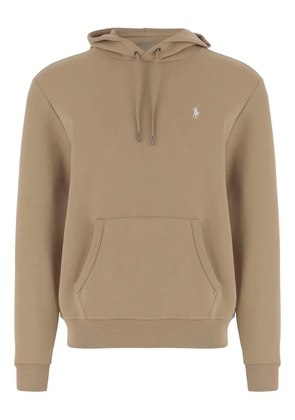 Polo Ralph Lauren logo-embroidered kangaroo-pocket sweatshirt - Neutrals