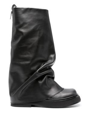 The Attico Robin layered leather boots - Black