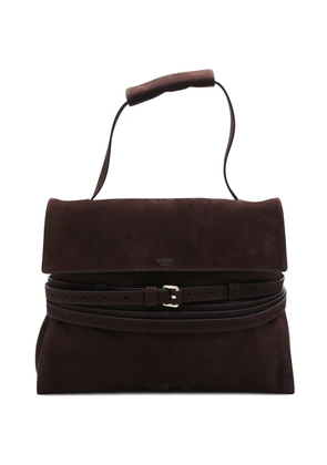 Moschino belted leather tote bag - Brown