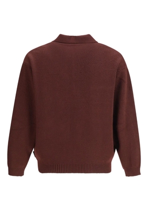 GR10K button-fastening striped-detail polo shirt - Red