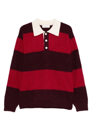 DUNST striped polo-neck sweater - Red
