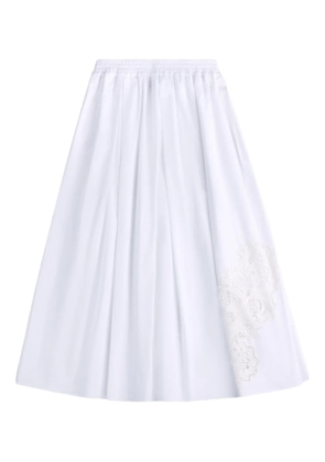 Fay A-line lace midi skirt - White
