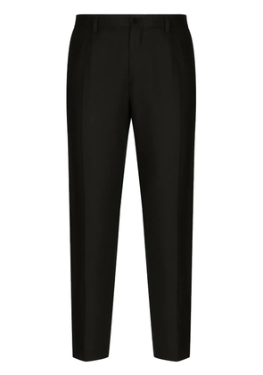 Dolce & Gabbana logo-patch tailored-cut trousers - Black