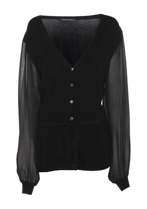 Marina Rinaldi belted buttoned top - Black