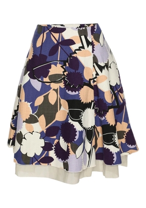 DVF Diane von Furstenberg Adella canvas floral skirt - Blue