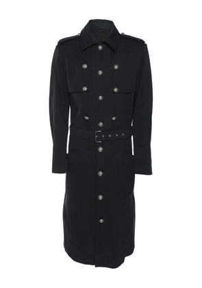 Balmain Pre-Owned buttoned belted coat - Grey