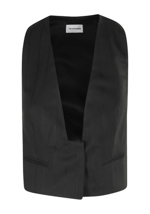 THE ANDAMANE Yelena pinstripe V-neck waistcoat - Black