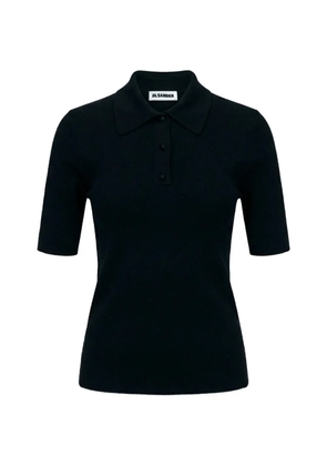 Jil Sander knitted polo top - Black