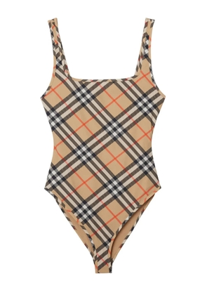 Burberry check-pattern swimsuit - Neutrals