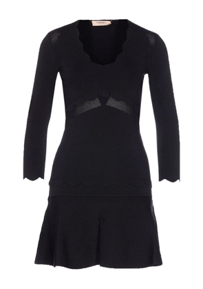 TWINSET scalloped-hem V-neck dress - Black