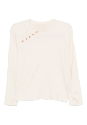 Kinyan Lam slanted collar cotton top - Neutrals