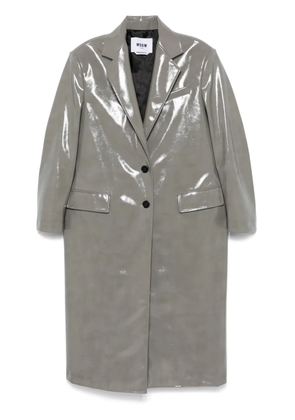 MSGM faux-leather coat - Grey