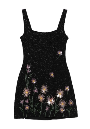 STAUD sequin-embellished floral mini dress - Black