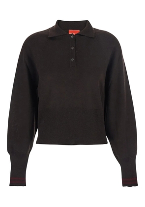 Merci long-sleeve polo top - Brown