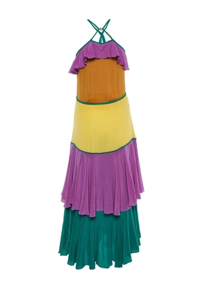 DSQUARED2 ruffle-tiered silk dress - Multicolour