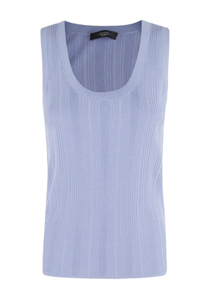 Weekend Max Mara Ceylon ribbed scoop-neck top - Purple