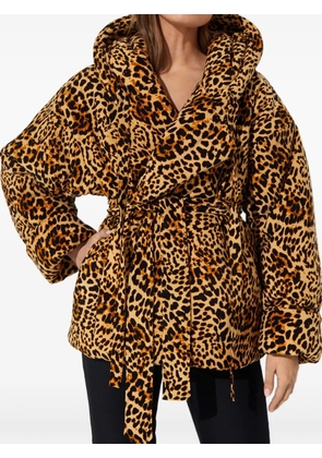 Norma Kamali tie-fastening padded jacket - Brown