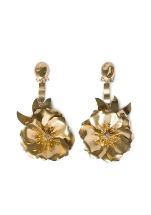 Miu Miu crystal flower earrings - Gold