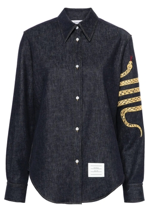 Thom Browne snake 4-Bar denim shirt - Blue