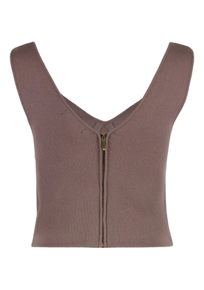 SABLYN v-neck top - Brown