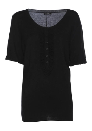 BASLER ruffle-detail button blouse - Black