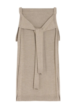 LEMAIRE trompe l'oeil knitted midi skirt - Neutrals