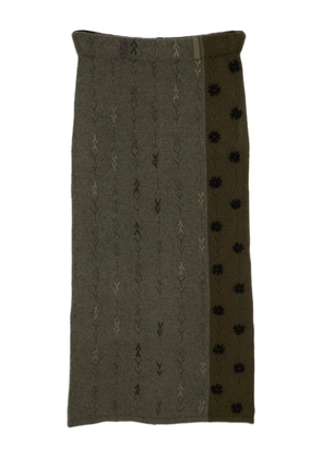 YANYAN KNITS embroidered skirt - Green