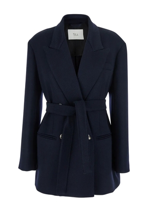 Tela belted double-breasted blazer - Blue