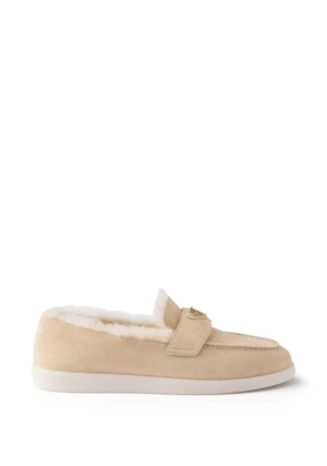 Prada suede shearling mules - Neutrals