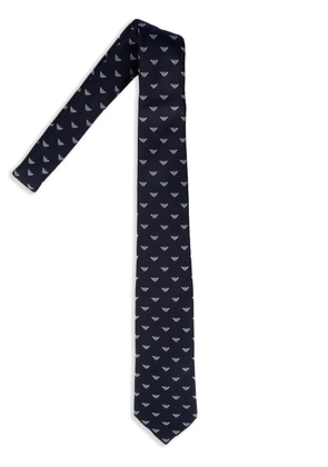 Emporio Armani logo-print tie - Blue