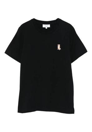 Maison Kitsuné fox-embroidered cotton T-shirt - Black