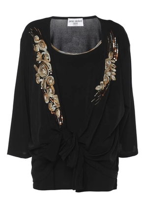 James Lakeland sequin-detail tie blouse - Black