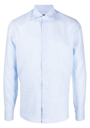 Deperlu stripe-pattern linen shirt - Blue