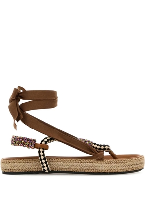 ISABEL MARANT Gypsa leather espadrilles - Brown