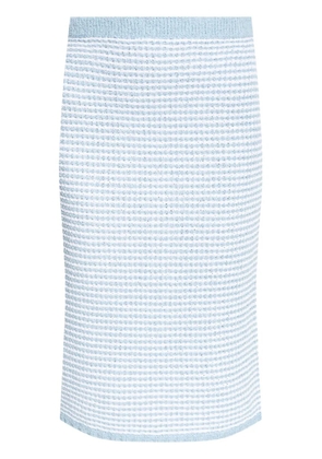 Tory Burch cotton-blend striped skirt - Blue