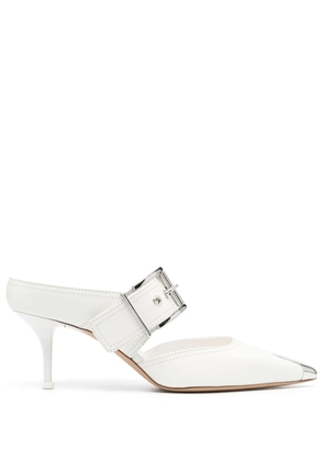 Alexander McQueen pointed-toe buckled mules - White