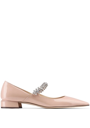 Jimmy Choo Bing crystal-strap ballerina shoes - Pink