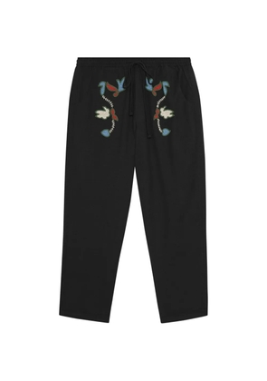 Baziszt Rouat floral-embroidered trousers - Black