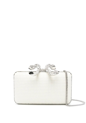 Self-Portrait Pearl Box clutch bag - White