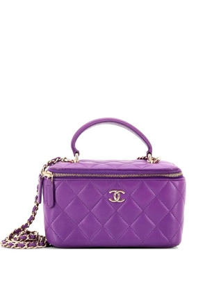 CHANEL Pre-Owned Classic Top Handle Vanity Case with Chain Quilted Lambskin Small crossbody bag - Purple