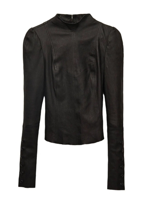 AME.M mock-neck buttoned sleeve top - Black